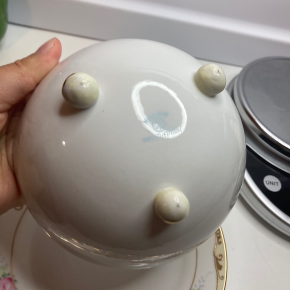 Gold & Floral Hand Painted Mayo Bowl Saucer Ladle Set 3 Piece Nippon M in Wreath - Picture 7 of 13